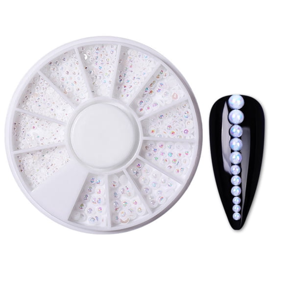 White Flat Back Pearl Beads Half Round Satin Luster Loose Gems for DIY Jewelry Crafting Wedding Nail Arts Necklace Bracelet Making
