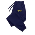 thumbnail image 4 of Pantalones de polar con estampado de auriculares para hombre, pantalón informal, con cordón, para correr, otoño e invierno, 2024, 4 of 4