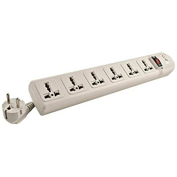 VCT 220V/240V AC 13A Universal Surge Protector / Power Strip with 6 Universal Outlets. 50Hz