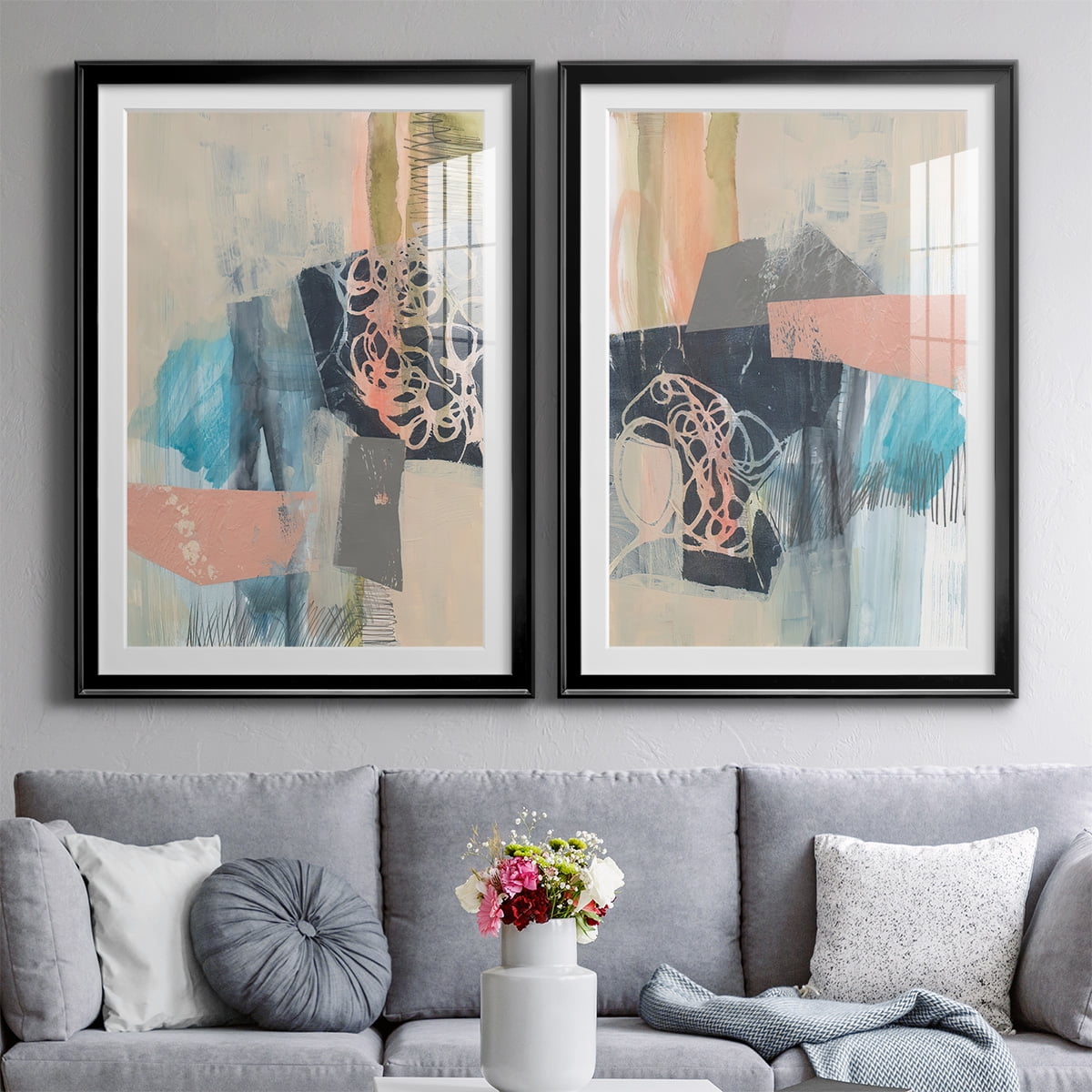Wexford Home Reductive I Premium Framed Print, 22.5" x 30.5" - Ready to Hang, Black (Set of 2)