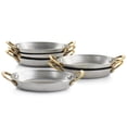 thumbnail image 4 of 6 PC Mini Vintage Oval Au Gratin Pan Set with Brass Handle, 4 of 7