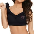 thumbnail image 2 of V-Neck Bra for Women Bras for Women Everyday Support Gathered Bra No Underwire 2025 Wirefree Plus Size Brassiere Soft Comfy Push up Bras Black 5XL, 2 of 8