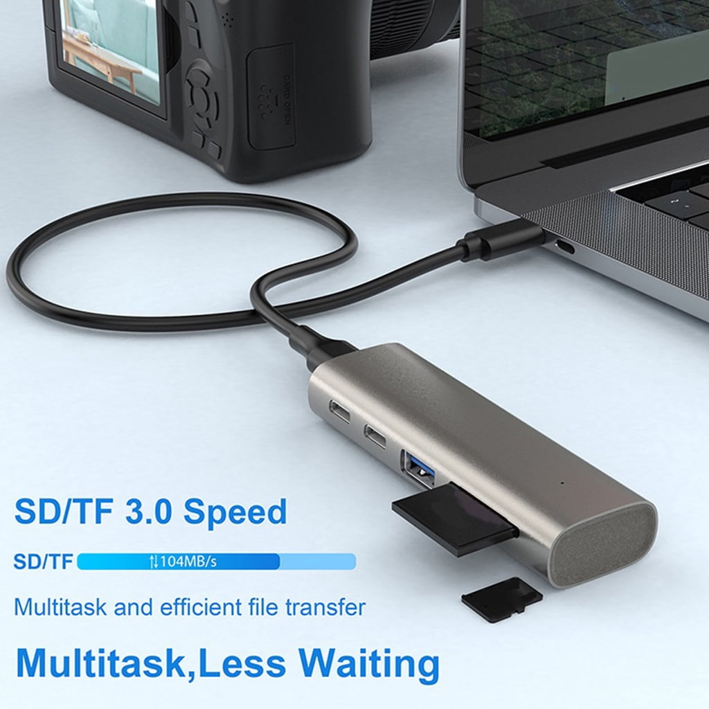 Tizuqe USB Hub 6 Port USB 3.1 Gen2 Data Hub Power Adapter USB Docking Station Splitter