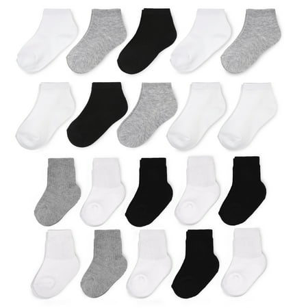 

Wonder Nation Baby and Toddler Ankle and Crew Socks 20-Pack Sizes 0M-5T