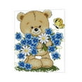 thumbnail image 3 of Preimpresa Pintura Estampada Cuadros Bordados Imagen Decoración Pegatinas de 22 x 26cm 11CT Zulema Kits de punto de cruz de flores de oso, 3 of 8