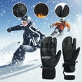 thumbnail image 2 of Ediodpoh Men Ski Gloves Winter Warm Sheepskin Material for Skiing Windproof and Durable Outdoor Sports Black, 2 of 8