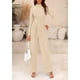 thumbnail image 3 of Mono Enterizo PRETTYGARDEN Mujer Cuello Simulado Manga Larga Beige Talla L, 3 of 8
