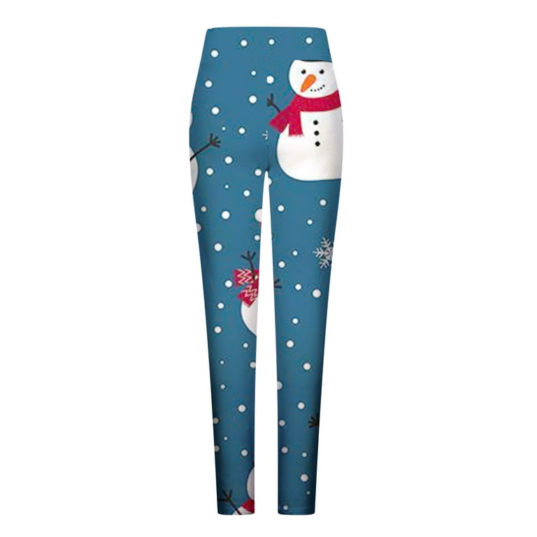 Women's Christmas Leggings High Waisted Workout Pants Tummy Control Santa  Claus Print Gym Legging Tights