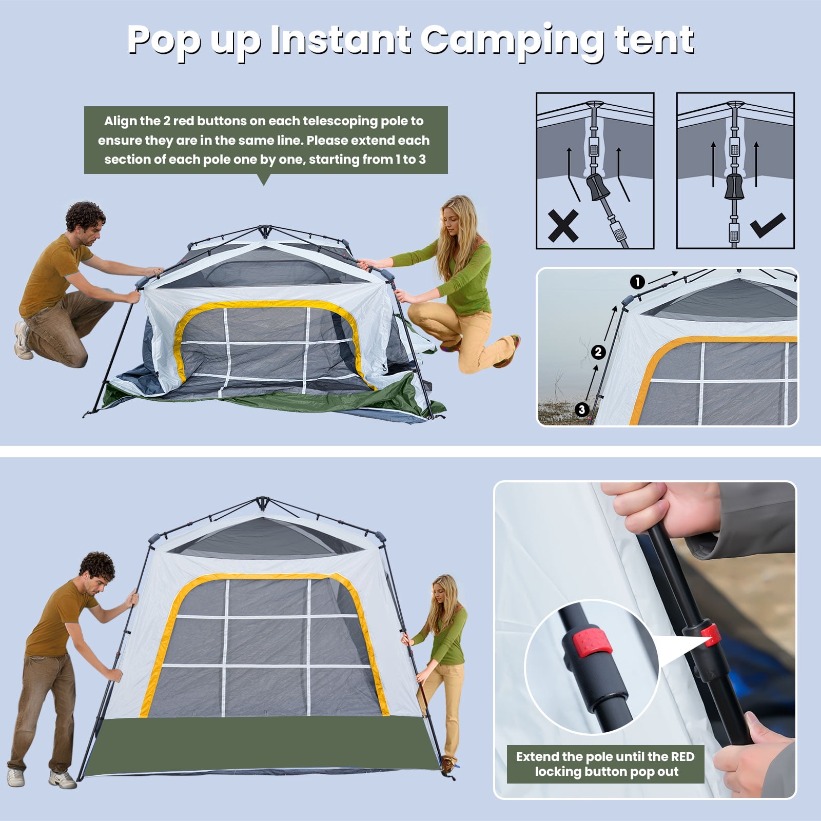 CROSSRARD POINT１person tent ITOPFOX Luxurious 7 ft. x 7 ft. Triangle Aluminum Hard Shell