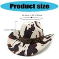 thumbnail image 3 of Retro Cow Print Fedora Hat with Leather Strap & Wide Brim for Camping Concerts Western Theme Costume Accessories, 3 of 8