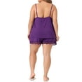 thumbnail image 3 of Agnes Orinda Plus Size Sleepwear for Women Pajamas Lingerie Lace Cami Shorts Set Nightwear 1X Purple, 3 of 6