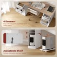 thumbnail image 4 of HOMCOM Bureau d'Ordinateur avec 4 Tiroirs Réversibles, Bureau de 55 Pouces, Blanc, 4 of 10