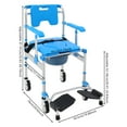 thumbnail image 2 of Rolling Shower Wheelchair Commode Chair for Elderly Seniors Disabled Height Adjustable Folding Portable Toilet Seat with Bathtub Use Safety Armrests Wheels,Load 200kg/440.92lbs, 2 of 14