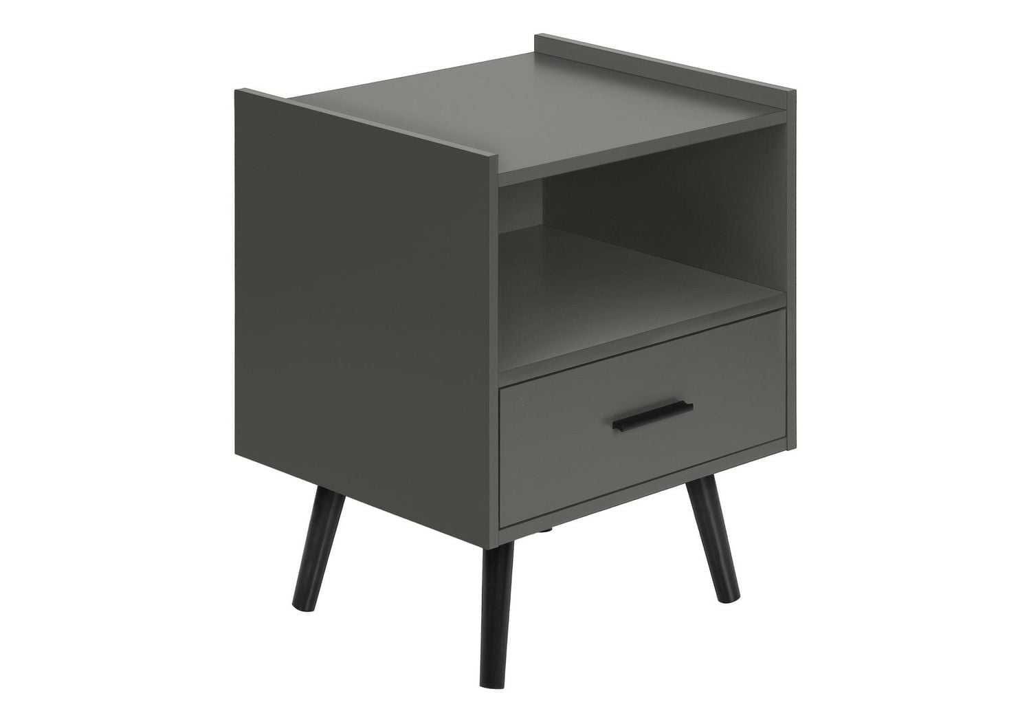 Monarch Specialties Accent Table, Side Table, End, Storage Drawer, Nightstand, Bedroom, Living Room, White Laminate, Contemporary, Modern