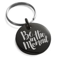 thumbnail image 1 of Stainless Steel Be in the Moment Engraved Small Medallion Circle Charm Keychain Keyring, 1 of 1