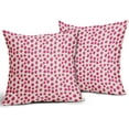 thumbnail image 4 of Hot Pink Cream Pillow Covers 16x16 Set of 2 Boho Design Polka Dot Throw Pillows Modern Brush Strokes Print Decorative Outdoor Pillowcase Square Cushion Cover Linen Pillow Case for Home Sofa Couch Bed, 4 of 6
