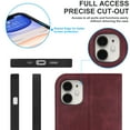 thumbnail image 5 of Decase for Apple iPhone 11 Wallet Phone Case,Shockproof Plain Leather Magnetic Closure Flip Holder Protective Cover with RFID Blocking Card Slots,Red, 5 of 10