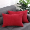 thumbnail image 3 of Unique Bargains 2-Pack Corduroy Decorative Throw Pillow Covers Red 12" x 18", 3 of 8