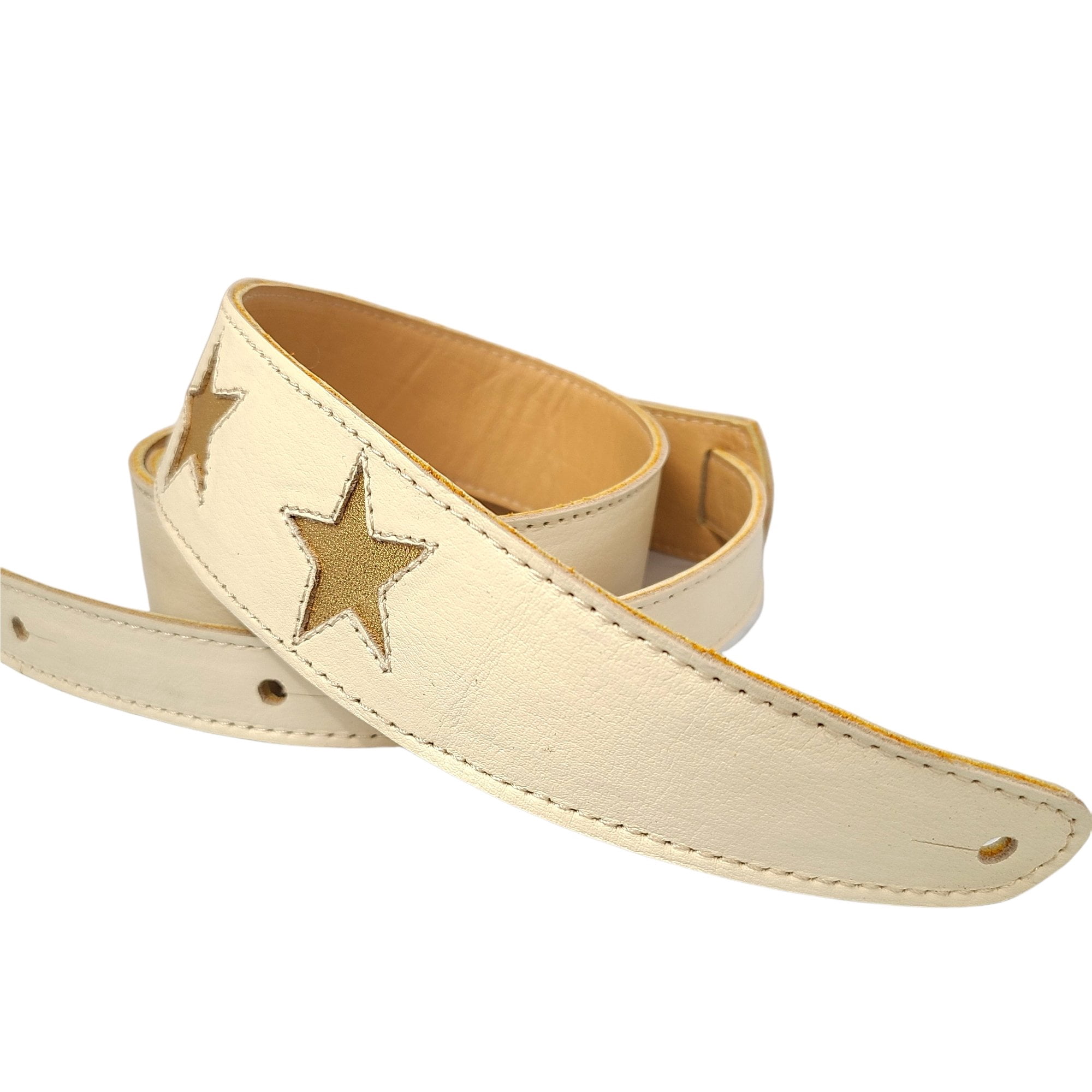 Henry Heller Star Series Leather Guitar Strap Gold