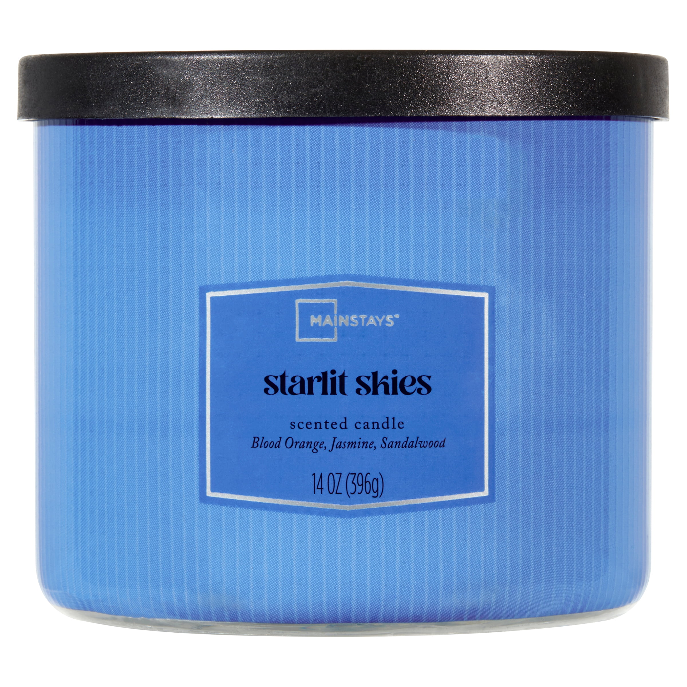 (4 pack) Mainstays 3-Wick Textured Wrapped Starlit Skies Scented Candle, 14 oz