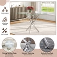 thumbnail image 3 of 5-Piece 36" Square Glass Dining Table for 4, Clear Tempered Glass Top & stainless steel Metal Legs Dining Table with Dining Chairs for Dining Room, Kitchen, Meeting Room, 3 of 9