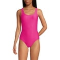 thumbnail image 3 of Lands' End Women's Chlorine Resistant Texture High Leg Soft Cup Tugless Sporty One Piece Swimsuit, 3 of 3