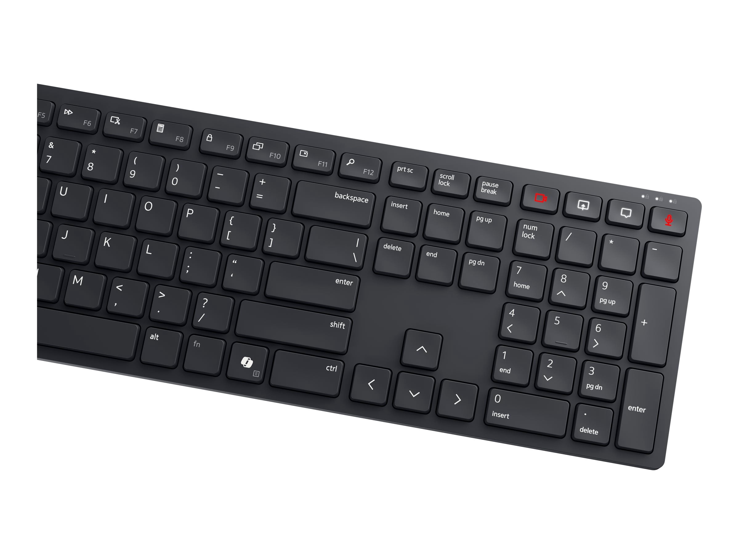 Dell Wired Collaboration Keyboard - KB525C - Cable Connectivity - Full-size - USB Type C, USB Type A Interface - 15 Hot Key(s) - Screen Sharing, CoPilot, Video On/Off, Chat, Collaboration, Micropho...