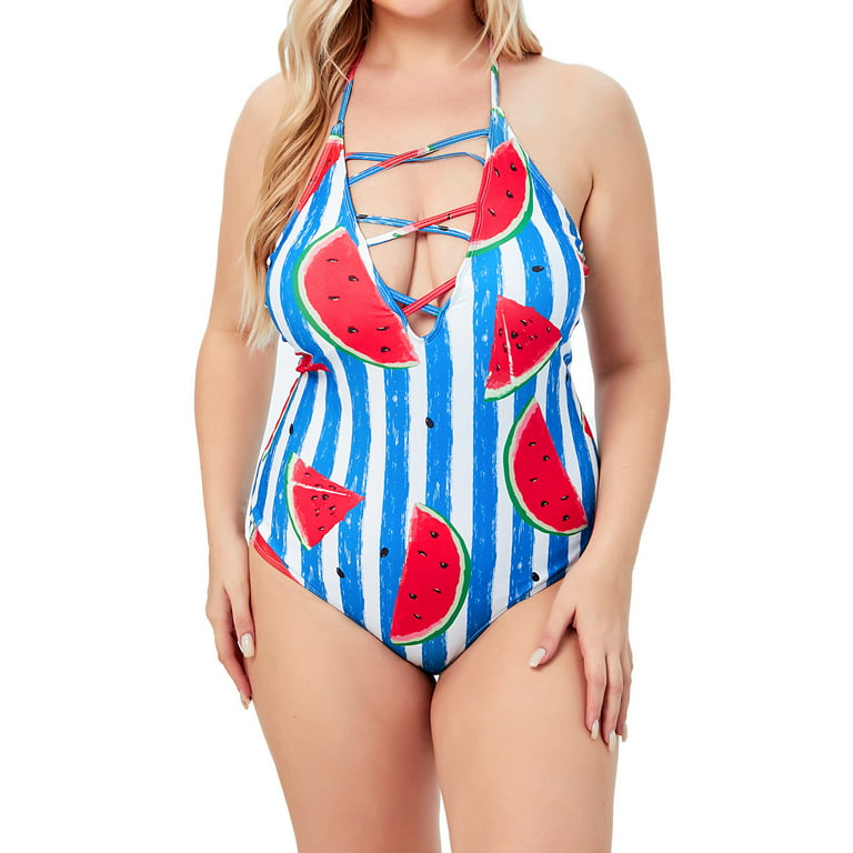 Women Plus Size One Piece Swimsuits Tummy Control,Lighten Deals of