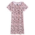thumbnail image 6 of Xmarks Women's Nightgowns Victorian Sleepwear Long Nightdress Vintage Lace Neck Pajama Short SLeeve Nightwear, 6 of 14