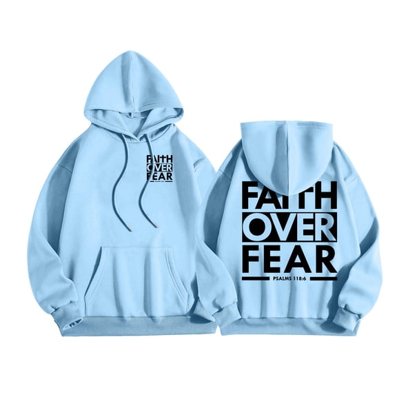 PMVFHDE Hoodie Men Loose Fit Winter Letter Print Warm Pullover Hooded Sweatshirt for Casual Comfort Sky Blue,XXXL