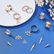 thumbnail image 4 of 1 caja de 8 juegos de anillos de acero inoxidable con dijes, anillos con dijes a granel, flores de loto de plata dorada, dijes de cono, juego de anillos de metal de estilo francés ajustables., 4 of 6