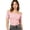 Pink, variant on CAIVO Women Casual Solid Color Off Shoulder Ribbed Knit Tops Summer Fashion Tee Shirt Soft Stretchy Comfortable Basic Blouse Short Sleeve Solid Color Cozy Dailywear