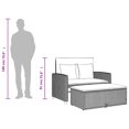 thumbnail image 4 of vidaXL Reclining Garden Bench with Cushions Brown Poly Rattan, 4 of 5