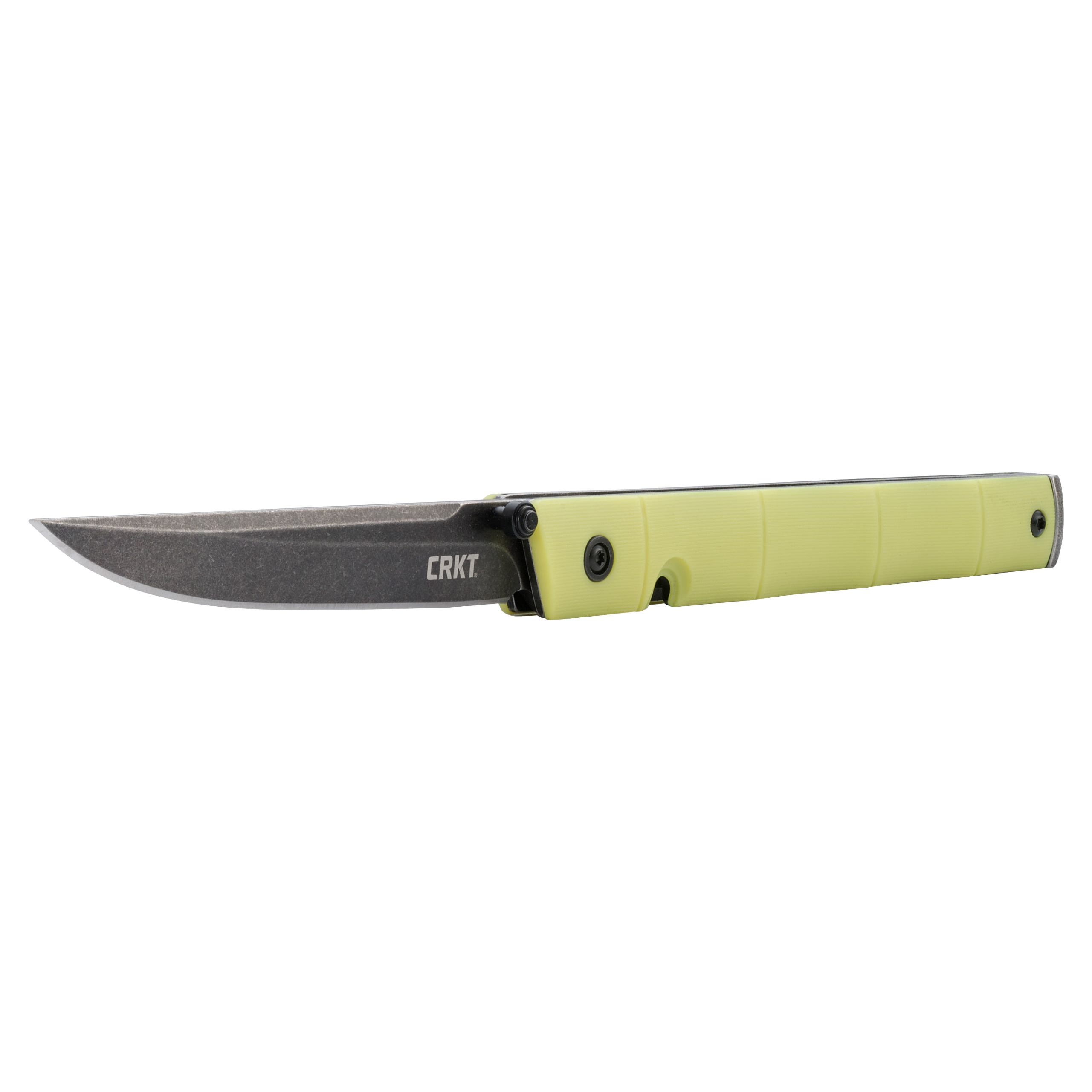 CRKT CEO Everyday Carry EDC Pocket Folding Knife with Liner Lock: Stainless Steel Plain Edge Blade, Glass-Reinforced Nylon Handle, Pocket Clip, 7096YGK