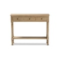 thumbnail image 3 of Baxton Studio Calvin Classic and Traditional French Farmhouse Oak Brown Finished Wood 3-Drawer Entryway Console Table, 3 of 5