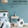 thumbnail image 2 of Ovente Portable Electric 15.4 inches 90° Oscillating 45° Pivoting Head 3 Speeds Floor Fan, Manual Knob Low-Noise Tech, Easy Clean Filter Cool Air Breeze, Indoor, Bedroom, Home, Office, White BF74W, 2 of 8