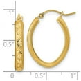 thumbnail image 2 of 14k Gold Polished and Satin Sparkle-Cut Oval Hoop Earrings 22.92x17.05mm Wide 3.5mm Thick Hoop Earring for Women, 2 of 2