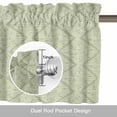 thumbnail image 6 of Abstract Green Geometric Valance Curtain for Windows Argyle Stripes Sage Green Lines Rod Pocket Curtain Valances Short Window Treatments Panels for Kitchen Bathroom Laundry Room Basement 42 x 18 Inch, 6 of 9