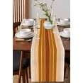 thumbnail image 4 of Burnt Orange Ombre Stripe Table Runner Cotton Linen 48 Inch Holiday Dresser Scarves, Farmhouse Striped Gradient Tablerunner for Kitchen Coffee Dining Bedroom Living Room Dinner Scarf Décor 13''x48'', 4 of 9