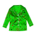 thumbnail image 6 of XDZJLR Kids Girls Christmas Pajamas Xmas Print Soft Satin Feel Two Piece Holiday Festive Party Comfortable Nightwear Outfit Pj'S Sleepwear Green 9-10 Years, 6 of 7