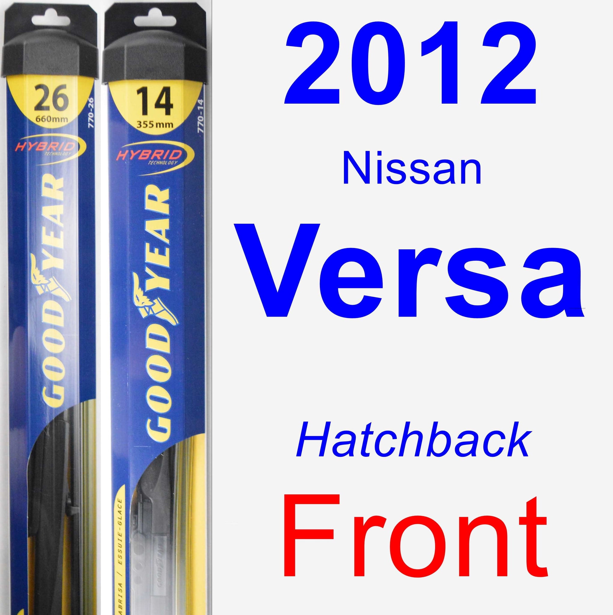 2012 Nissan Versa Wiper Blade Set/Kit (Front) (2 Blades) - Hybrid