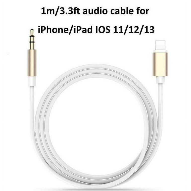 Aux Cord for iPhone 13, 3.3ft Apple MFi Certified Lightning to 3.5 mm  Headphone Jack Adapter Male Aux Stereo Audio Cable Compatible with iPhone  13 12
