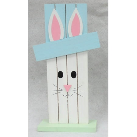 Easter Blue MDF Plank Bunny.