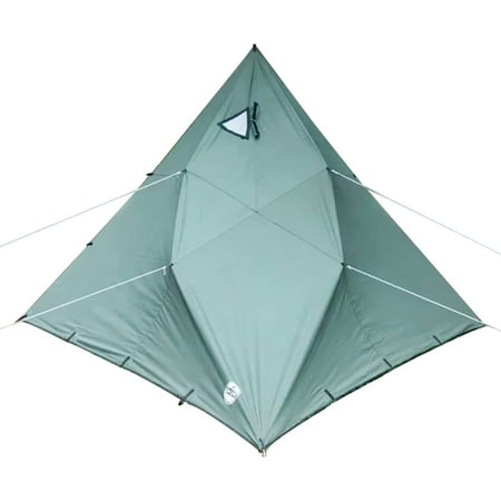 Camping Tarp- Camping Tent with Stove Jack Hammock Rain Fly Camping Waterproof Cotton Canvas Tarp for Outdoor Camping Hiking Traveling Awning Tarp Shelter (Green)