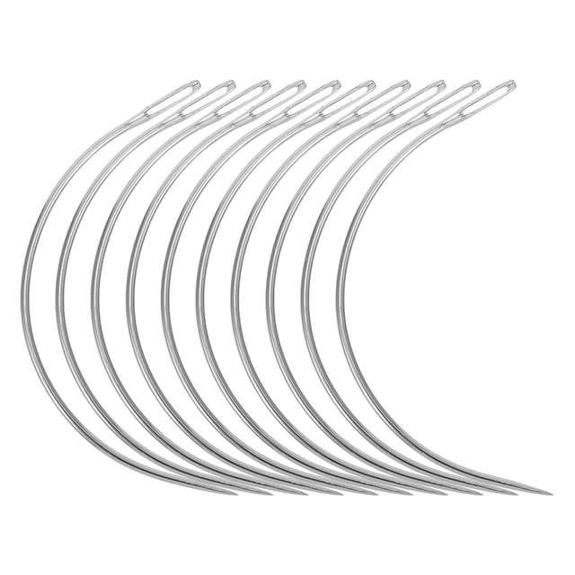 Miangastore 100pcs Curved Sewing Needle C Type Needles Large Sewing Needle For Hair Extension Hair Needle For Braiding Upholstery Needles For Hand Sewing