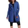 thumbnail image 5 of qucoqpe Women's Zip Up Hoodies Jacket Fall Winter Fashion Long Leeve Solid Hooded Jacket Oversized 2-Way Zip Thumb Long Sweatshirt Coat Tops, 5 of 8