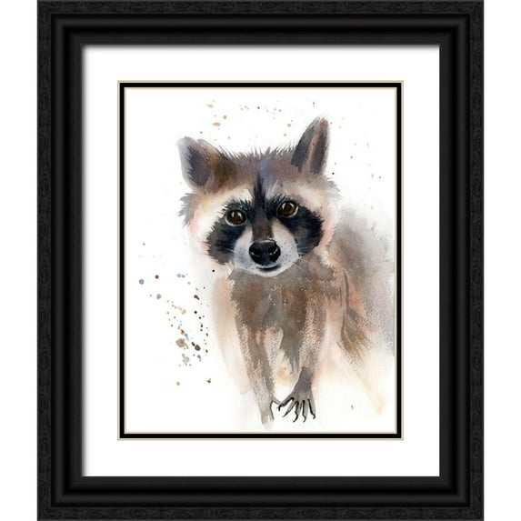 Shefranov, Olga 15x18 Black Ornate Wood Framed with Double Matting Museum Art Print Titled - Raccoon