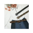 thumbnail image 6 of INSPIRE CHIC Women's Leopard Printed Retro Belts, 1.5" Width Wide Faux Fur Leather Round Buckle Waistband for Jeans Pants 44.1x1.5"(LxW) Black Khaki, 6 of 6
