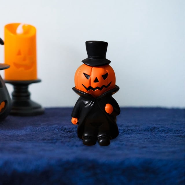 XWSHYW Decoraciones para El Hogar Adorno de Resina para Halloween, Decoración Navideña de Calabaza, Decoración de Escritorio para El Hogar, Muñeco Espeluznante, Adorno de Resina para Coche
