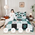 thumbnail image 3 of Homewish Dog Paw Grid Twin Comforter Sets,Live Love Bark Print Bedding Set,Blue,Polkadot Reversible,2pcs,1 Comforter and 1 Pillowcase, 3 of 7